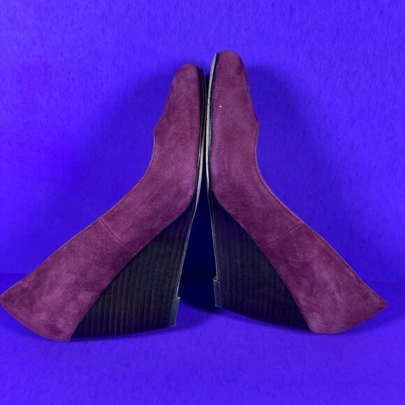 Cole Haan Women's Burgundy Red Suede Round Toe Wedge Pumps Shoe Size 6 - Picture 6 of 10